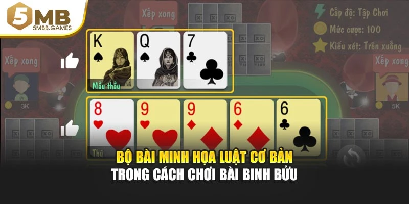 Bộ bài minh họa luật cơ bản trong cách chơi bài binh bửu